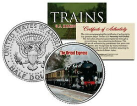 【極美品/品質保証書付】 アンティークコイン 硬貨 THE ORIENT EXPRESS TRAIN *Famous Trains* JFK Half Dollar Colorized US Coin [送料無料] #ocf-wr-3426-859