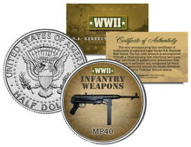 【極美品/品質保証書付】 アンティークコイン 硬貨 MP40 * WWII Infantry Weapons * JFK Kennedy Half Dollar U.S. Coin [送料無料] #ocf-wr-3427-1029