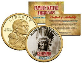 【極美品/品質保証書付】 アンティークコイン 硬貨 GERONIMO *Famous Native Americans* Sacagawea Dollar Colorized Coin APACHE Indian [送料無料] #ocf-wr-3427-398