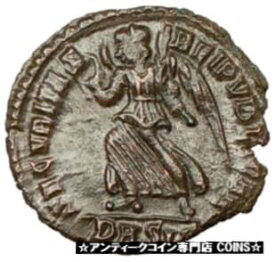 【極美品/品質保証書付】 アンティークコイン コイン 金貨 銀貨 [送料無料] VALENS "Last True Roman" 367AD Ancient Roman Coin Victory Cult Angel i17435