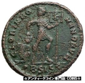 【極美品/品質保証書付】 アンティークコイン コイン 金貨 銀貨 [送料無料] VALENS with CHRISTIAN Chi-Rho Labarum Ancient 364AD Genuine Roman Coin i80202
