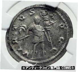 【極美品/品質保証書付】 アンティークコイン コイン 金貨 銀貨 [送料無料] GALLIENUS Authentic Ancient Billon Silver Lyons 258AD Roman Coin NGC i80335