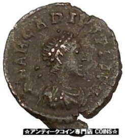 【極美品/品質保証書付】 アンティークコイン コイン 金貨 銀貨 [送料無料] ARCADIUS 388AD Ancient Roman Coin Wreath of success i42724