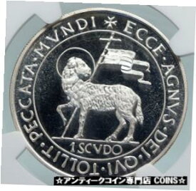 【極美品/品質保証書付】 アンティークコイン コイン 金貨 銀貨 [送料無料] 1965 ORDER OF MALTA Grandmaster MOJANA Paschal Lamb Silver Scudo Coin NGC i89320
