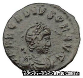 【極美品/品質保証書付】 アンティークコイン コイン 金貨 銀貨 [送料無料] ARCADIUS 388AD Ancient Roman Coin VICTORY Nike Chi-Rho Christ Monogram i32310