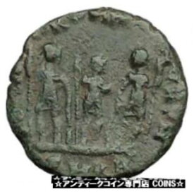 【極美品/品質保証書付】 アンティークコイン コイン 金貨 銀貨 [送料無料] Arcadius 388AD Ancient Roman Coin Three emperors i32865