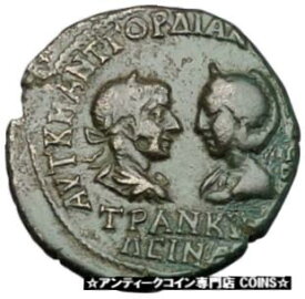 【極美品/品質保証書付】 アンティークコイン コイン 金貨 銀貨 [送料無料] GORDIAN III & TRANQUILLINA 238AD Anchialus in Thrace NEMESIS Roman Coin i50911