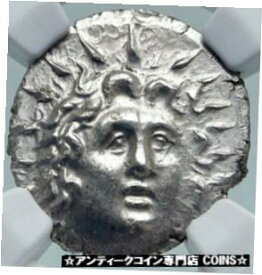 【極美品/品質保証書付】 アンティークコイン 銀貨 RHODES Greek Island Off Caria Authentic Ancient Silver Ancient Coin NGC i86622 [送料無料] #sct-wr-3444-230