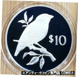 【極美品/品質保証書付】 アンティークコイン コイン 金貨 銀貨 [送料無料] 1978 Fiji $10 Pink-Billed Parrot Finch Silver Proof coin with COA & capsule