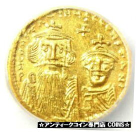 【極美品/品質保証書付】 アンティークコイン コイン 金貨 銀貨 [送料無料] Byzantine Constans II AV Solidus Gold Coin 641-668 AD - ICG MS63 (Choice BU UNC)