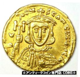 【極美品/品質保証書付】 アンティークコイン コイン 金貨 銀貨 [送料無料] Constantine V with Leo III AV Solidus Gold Coin 741-775 AD - Good VF / XF - Rare
