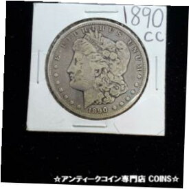 【極美品/品質保証書付】 アンティークコイン コイン 金貨 銀貨 [送料無料] 1890 CC $1 Morgan Silver Dollar Coin AVG VF VERY FINE Circulated CARSON CITY