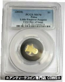 【極美品/品質保証書付】 アンティークコイン コイン 金貨 銀貨 [送料無料] 2018 $1 Palau LITTLE EMPEROR PENGUIN MS70 First Day Of Issue GOLD Coin WITH COA.