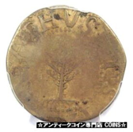 【極美品/品質保証書付】 アンティークコイン コイン 金貨 銀貨 [送料無料] 1652 Massachusetts Pine Tree Large Shilling 1S - PCGS VF Details - Rare Coin