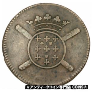アンティークコイン コイン 金貨 銀貨 [送料無料] [#31154] FRENCH STATES 10 Sols 1708 KM #6 EF(40-45) Copper Boudeau #2314コレクション