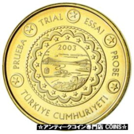 【極美品/品質保証書付】 アンティークコイン コイン 金貨 銀貨 [送料無料] [#782614] Turkey, 10 Euro Cent, 2003, unofficial private coin, MS(63), Brass