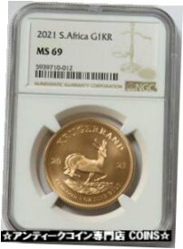 【極美品/品質保証書付】 アンティークコイン コイン 金貨 銀貨 [送料無料] 2021 GOLD SOUTH AFRICA 1 OZ KRUGERRAND NGC MINT STATE 69