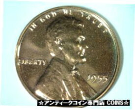 【極美品/品質保証書付】 アンティークコイン コイン 金貨 銀貨 [送料無料] 1955 LINCOLN CENT PENNY GEM PROOF RED GEM PR RD NICE ORIGINAL COIN BOBS COINS
