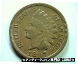 1897 S7 18/18 (e) 未流通+ CH に関するインディアン セント ペニーの選択au+オリジナル1897 S7 18/18 (e) INDIAN CENT PENNY CHOICE ABOUT UNCIRCULATED+ CH. AU+ ORIGINAL