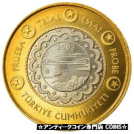 【極美品/品質保証書付】 アンティークコイン コイン 金貨 銀貨 [送料無料] [#370442] Turkey, Medal, 1 E, Essai-Trial, 2003, Exonumia, MS(65-70)