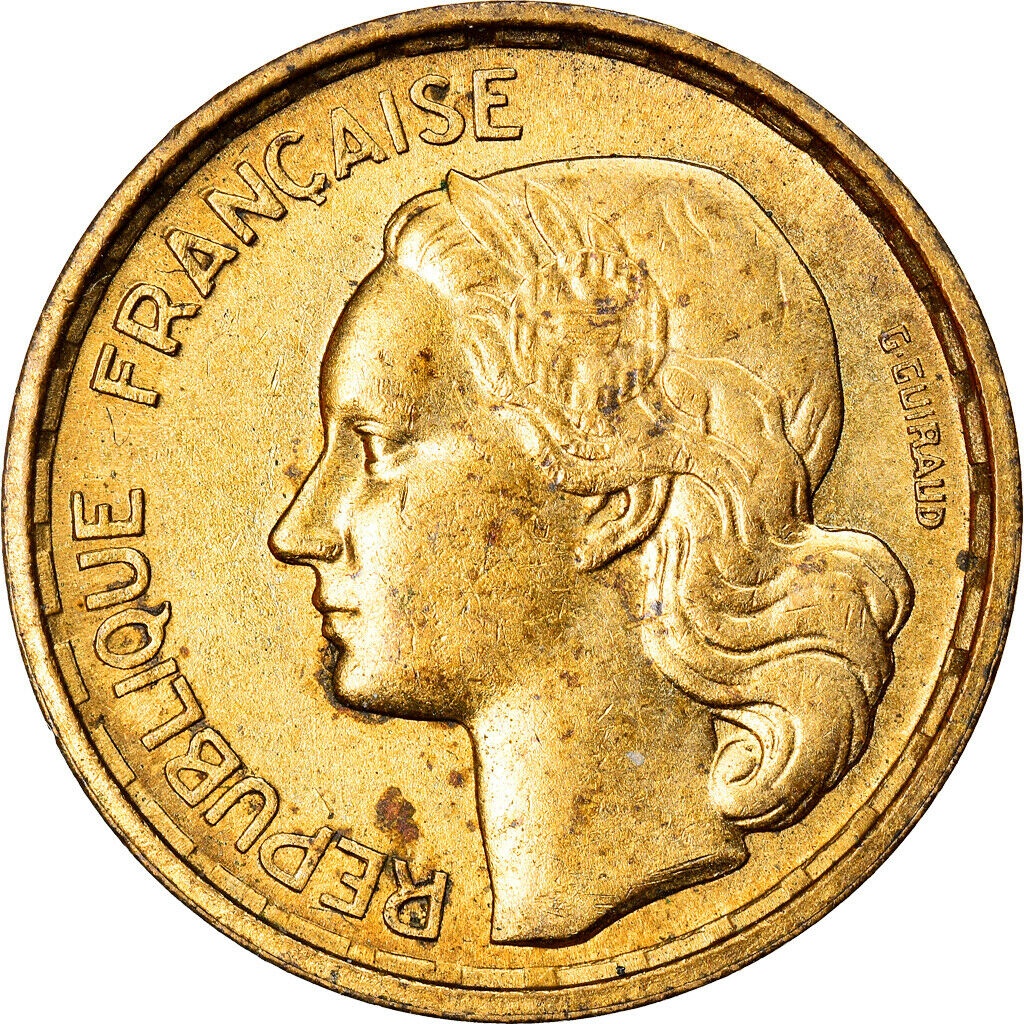 アンティークコイン コイン 金貨 銀貨 [送料無料] [#858080] Coin France Guiraud 10 Francs 1954 Paris AU(55-58)
