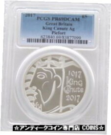 【極美品/品質保証書付】 アンティークコイン コイン 金貨 銀貨 [送料無料] 2017 King Canute UK Piedfort ?5 Five Pound Silver Proof Coin PCGS PR69 DCAM