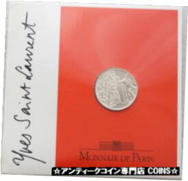 【極美品/品質保証書付】 アンティークコイン コイン 金貨 銀貨 [送料無料] 2000 France Millennium Yves Saint Laurent 5 Five Franc Silver Coin Mint Sealed