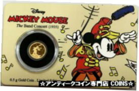 【極美品/品質保証書付】 アンティークコイン コイン 金貨 銀貨 [送料無料] 2016 GOLD DISNEY MICKEY MOUSE BAND CONCERT .5 GRAM NIUE $2.5 PROOF COIN IN CARD