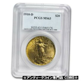【極美品/品質保証書付】 アンティークコイン 金貨 1910-D $20 Saint-Gaudens Gold Double Eagle MS-63 PCGS - SKU #54304 [送料無料] #got-wr-3630-3486