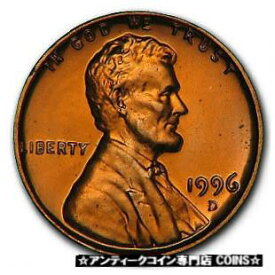 【極美品/品質保証書付】 アンティークコイン コイン 金貨 銀貨 [送料無料] 1996-D Lincoln Cent BU (Red) - SKU#6811
