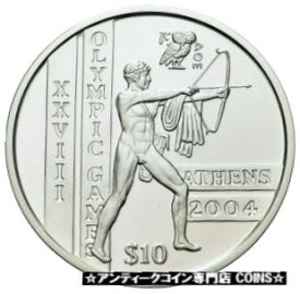【極美品/品質保証書付】 アンティークコイン コイン 金貨 銀貨 [送料無料] 2003 Sierra Leone Large Proof Silver $10 Olympics Athens- Ancient Archer