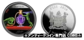 【極美品/品質保証書付】 アンティークコイン コイン 金貨 銀貨 [送料無料] RARE 2016 Fiji Color Proof Silver $1 Frog/Fragrance- mintage 500