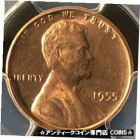 【極美品/品質保証書付】 アンティークコイン コイン 金貨 銀貨 [送料無料] 1955 1C RD Lincoln Wheat One Cent PCGS MS64RD 81378412