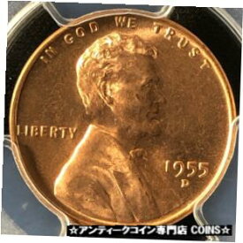 【極美品/品質保証書付】 アンティークコイン コイン 金貨 銀貨 [送料無料] 1955-D 1C RD Lincoln Wheat One Cent PCGS MS65RD 28958076