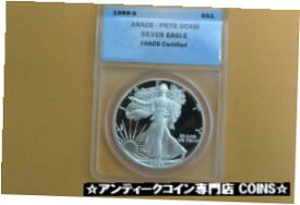 【極美品/品質保証書付】 アンティークコイン コイン 金貨 銀貨 [送料無料] 1989 S PROOF SILVER EAGLE ANACS PR70 DCAM