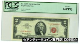 【極美品/品質保証書付】 アンティークコイン コイン 金貨 銀貨 [送料無料] FR. 1513* 1963 $2 Legal Tender Star Note Red Seal Gem New 66 PPQ PCGS