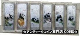 【極美品/品質保証書付】 アンティークコイン コイン 金貨 銀貨 [送料無料] 2009 China 6x20g Silver Colored Panda Medals/Bars Set