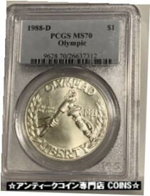 【極美品/品質保証書付】 アンティークコイン コイン 金貨 銀貨 [送料無料] 1988 D OLYMPICS PCGS MS70 PERFECT Commem SILVER Dollar $1 RARE!!