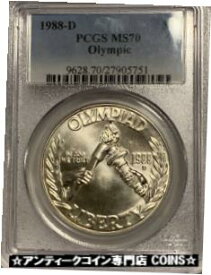 【極美品/品質保証書付】 アンティークコイン コイン 金貨 銀貨 [送料無料] 1988 D OLYMPICS PCGS MS70 PERFECT Commem SILVER Dollar $1 RARE!!