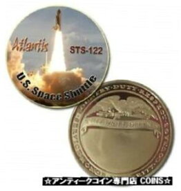 【極美品/品質保証書付】 アンティークコイン コイン 金貨 銀貨 [送料無料] U.S. United States Space Shuttle | Atlantis STS-122 | Gold Plated Challenge Coin