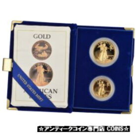 【極美品/品質保証書付】 アンティークコイン 金貨 1987 US American Gold Eagle Proof Two-Coin Set [送料無料] #gcf-wr-3762-67