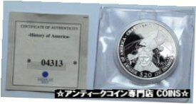 【極美品/品質保証書付】 アンティークコイン コイン 金貨 銀貨 [送料無料] 2001 Charles Lindbergh Proof $20 LIBERIA .999 SILVER COIN AMERICAN MINT w/CoA