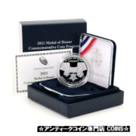 【極美品/品質保証書付】 アンティークコイン コイン 金貨 銀貨 [送料無料] USA Medal of Honor Commemorative Silver Dollar 2011 Proof Mint Packaging