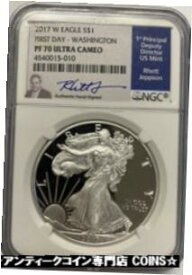 2017-W シルバー イーグル NGC PF70 UCAM 初日ワシントン レット ジェプソンと契約2017-W Silver Eagle NGC PF70 UCAM First Day Washington Rhett Jeppson Signed