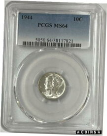 【極美品/品質保証書付】 アンティークコイン コイン 金貨 銀貨 [送料無料] 1944 P Mercury Silver Dime PCGS MS64