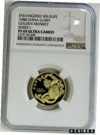 【極美品/品質保証書付】 アンティークコイン コイン 金貨 銀貨 [送料無料] 1988 GOLD CHINA 100 YUAN NGC PROOF 69 ULTRA CAMEO GOLDEN MONKEY SERIES I COIN