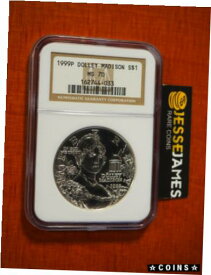 【極美品/品質保証書付】 アンティークコイン コイン 金貨 銀貨 [送料無料] 1999 P $1 SILVER DOLLY MADISON COMMEMORATIVE DOLLAR NGC MS70 TIFFANY & CO