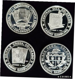 コロラド ラッキー バック カジノ ラウンド 1 オンス 999 ファイン シルバー ***4 個セット***Colorado Lucky Buck Casino Round 1 oz 999 Fine Silver ***Set of 4***