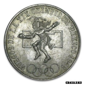 【極美品/品質保証書付】 アンティークコイン コイン 金貨 銀貨 [送料無料] 1968 Mexico Olympic Commemorative 72% Silver AU+ 25 Pesos Round Bullion Coin