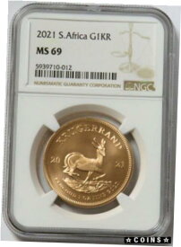 【極美品/品質保証書付】 アンティークコイン コイン 金貨 銀貨 [送料無料] 2021 GOLD SOUTH AFRICA 1 OZ KRUGERRAND NGC MINT STATE 69